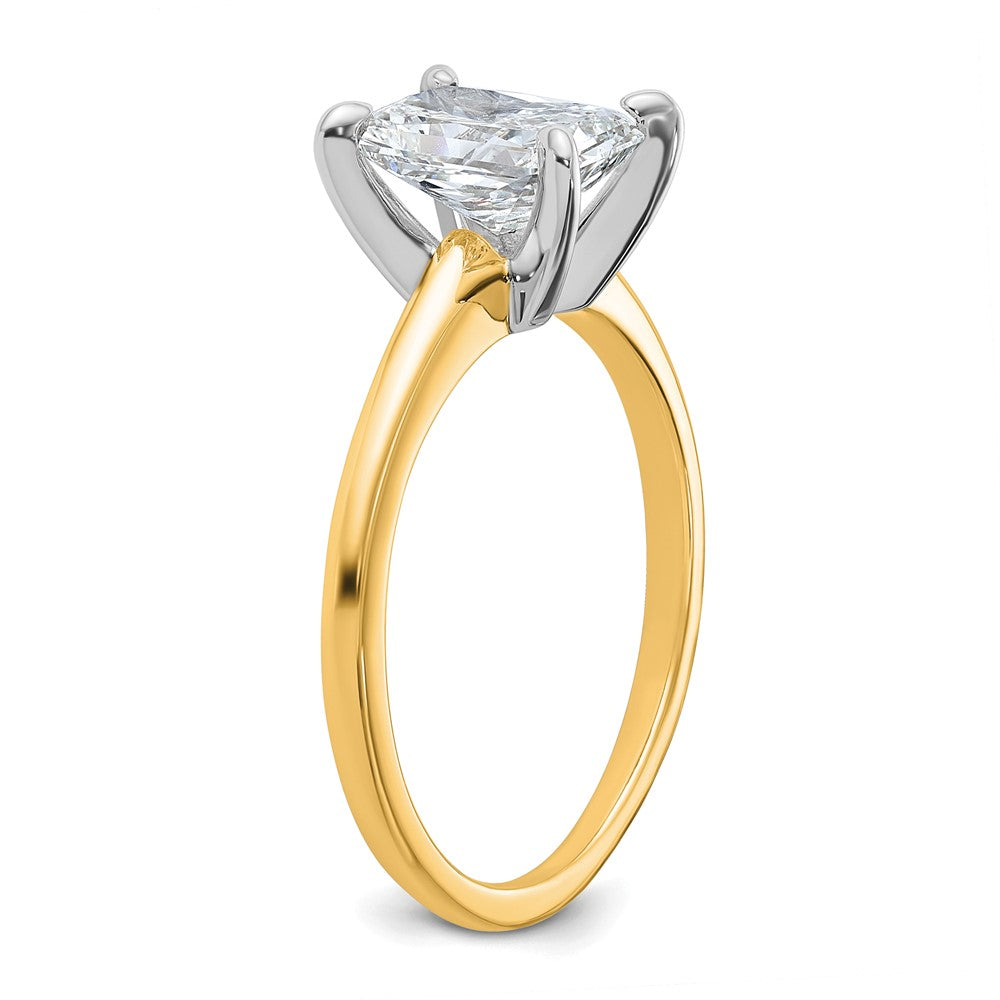 14ktt 1 1/2ct Lab Grown Diamond VS/SI+ G+ Radiant Solitaire Comp Eng Ring
