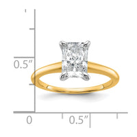 14ktt 1 1/2ct Lab Grown Diamond VS/SI+ G+ Radiant Solitaire Comp Eng Ring