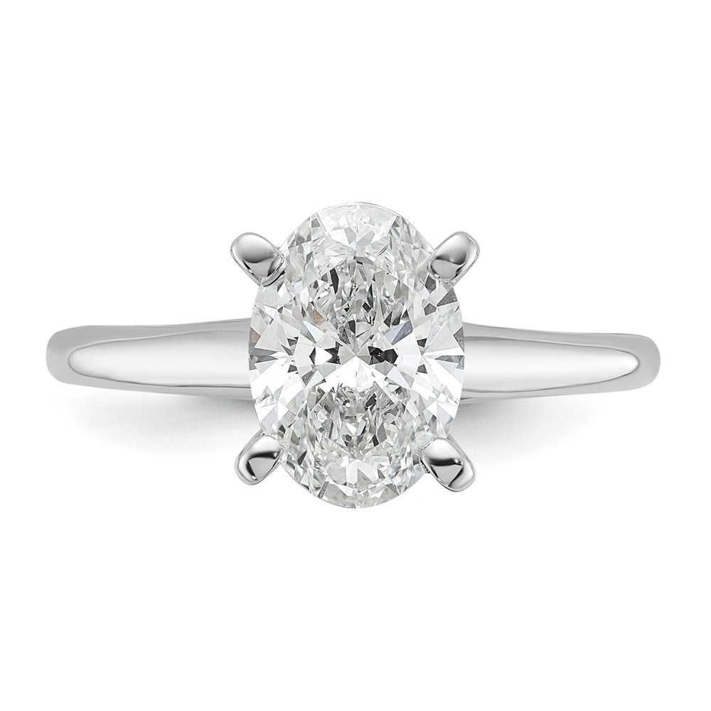 14kw 1 3/4ct Cert Lab Grown Diamond VS/SI+ G+ Oval Comp Solitaire Eng Ring