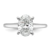14kw 1 3/4ct Lab Grown Diamond VS+ F+ Oval Comp Solitaire Eng Ring