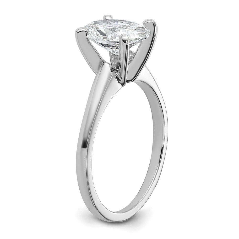 14kw 1 3/4ct Cert Lab Grown Diamond VS/SI+ G+ Oval Comp Solitaire Eng Ring
