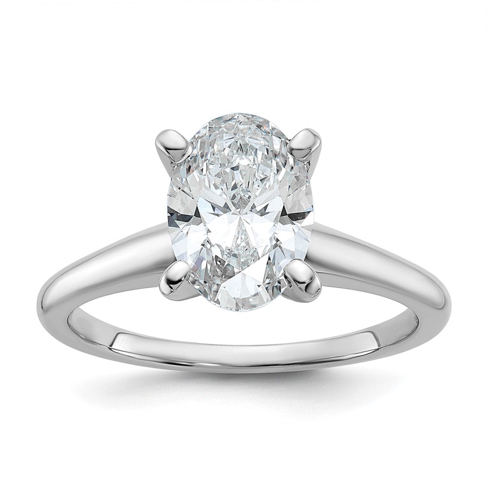 14kw 1 3/4ct Cert Lab Grown Diamond VS/SI+ G+ Oval Comp Solitaire Eng Ring