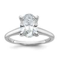 14kw 1 3/4ct Cert Lab Grown Diamond VS/SI+ G+ Oval Comp Solitaire Eng Ring