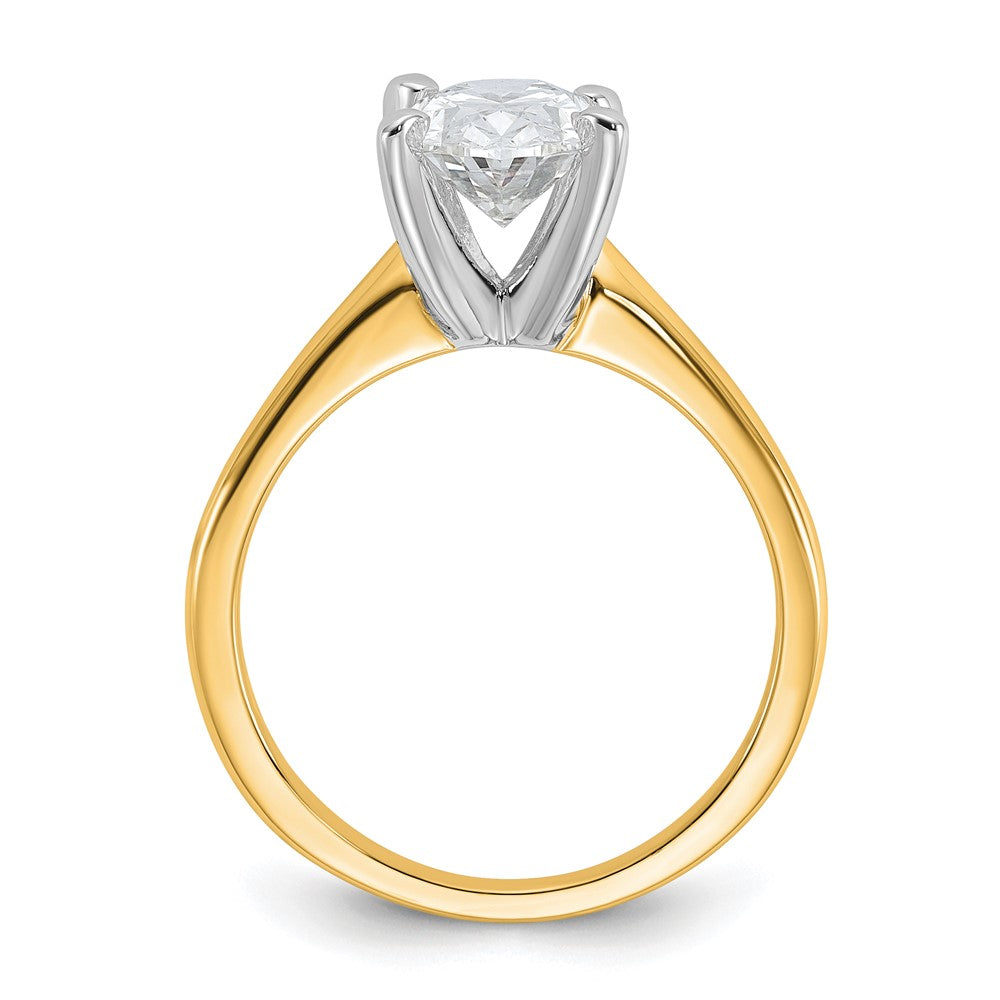 14ktt 1 3/4ct Cert Lab Grown Diamond VS/SI+ G+ Oval Comp Solitaire Eng Ring