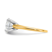 14ktt 1 3/4ct Cert Lab Grown Diamond VS/SI+ G+ Oval Comp Solitaire Eng Ring