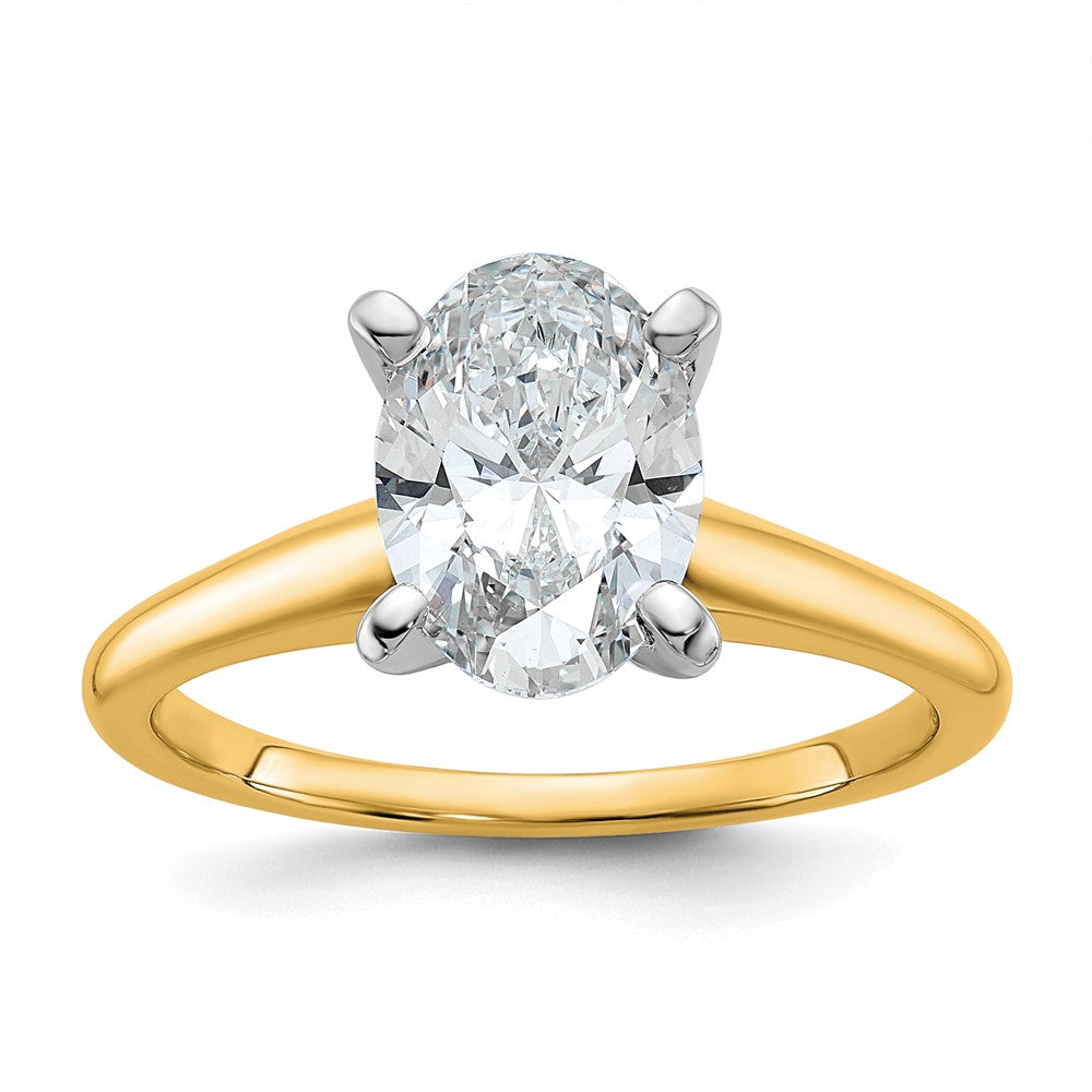 14ktt 1 3/4ct Cert Lab Grown Diamond VS/SI+ G+ Oval Comp Solitaire Eng Ring