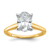 14ktt 1 3/4ct Cert Lab Grown Diamond VS/SI+ G+ Oval Comp Solitaire Eng Ring