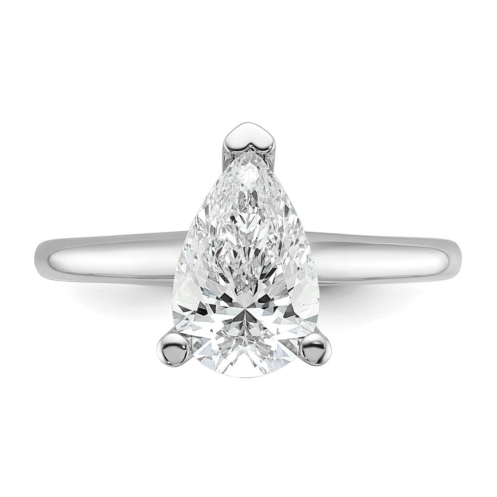 14kw 1 3/4ct Cert Lab Grown Diamond VS+ F+ Pear Solitaire Comp Eng Ring