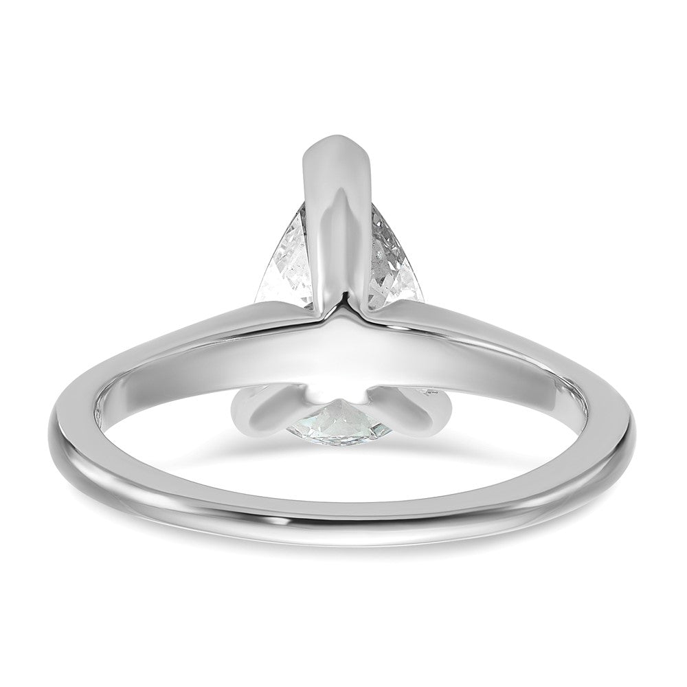 14kw 1 3/4ct Cert Lab Grown Diamond VS+ F+ Pear Solitaire Comp Eng Ring