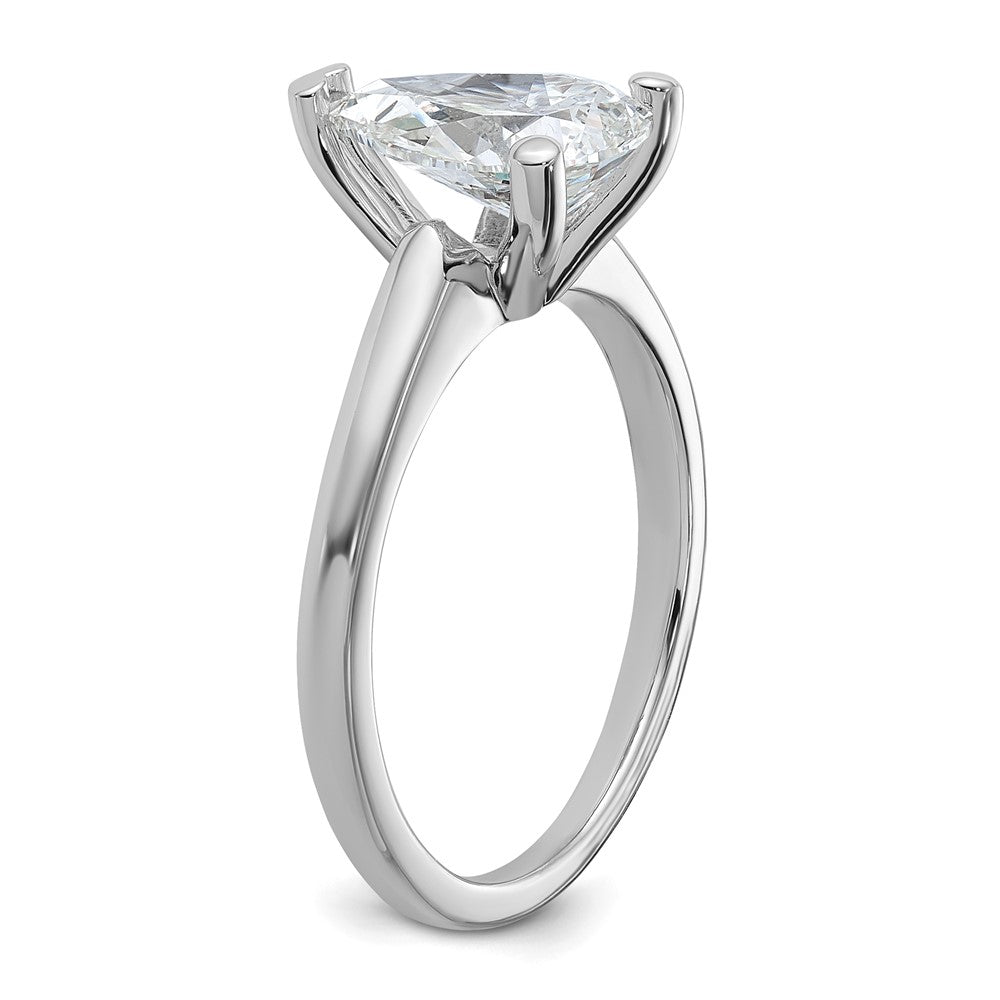 14kw 1 3/4ct Cert Lab Grown Diamond VS+ F+ Pear Solitaire Comp Eng Ring