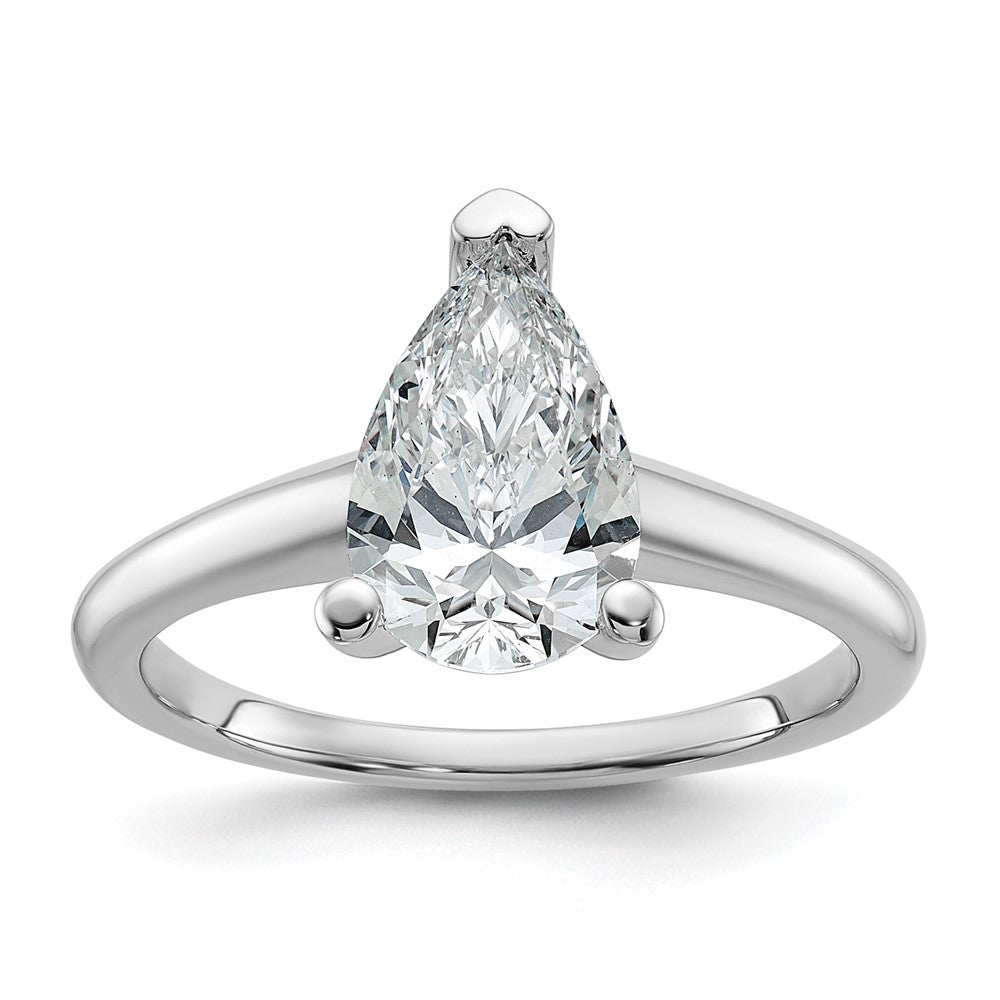 14kw 1 3/4ct Cert Lab Grown Diamond VS/SI+ G+ Pear Solitaire Comp Eng Ring
