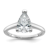 14kw 1 3/4ct Cert Lab Grown Diamond VS/SI+ G+ Pear Solitaire Comp Eng Ring