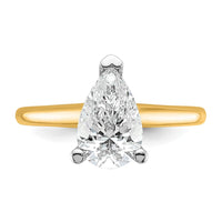 14ktt 1 3/4ct Cert Lab Grown Diamond VS/SI+ G+ Pear Solitaire Comp Eng Ring