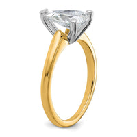 14ktt 1 3/4ct Lab Grown Diamond VS+ F+ Pear Solitaire Comp Eng Ring