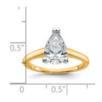 14ktt 1 3/4ct Lab Grown Diamond VS+ F+ Pear Solitaire Comp Eng Ring