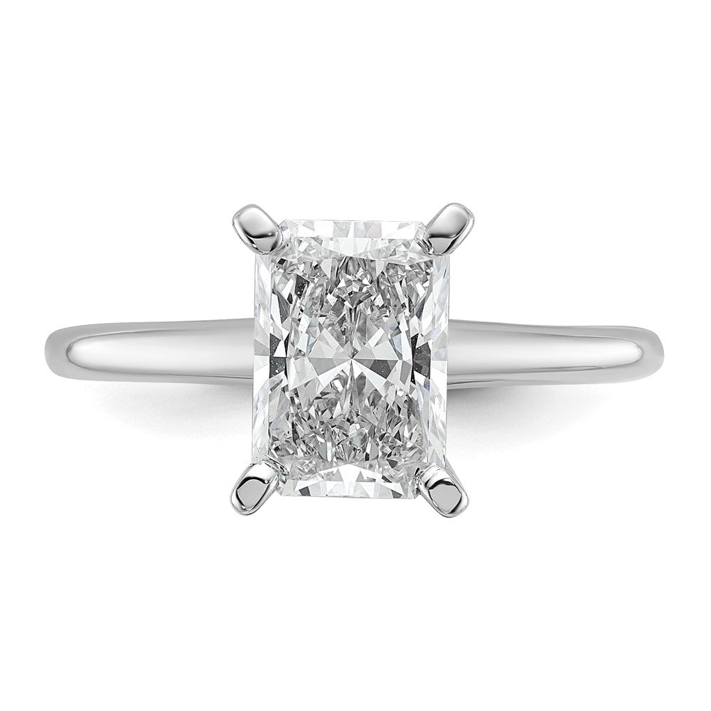 14kw 1 3/4ct Lab Grown Diamond VS/SI+ G+ Radiant Solitaire Comp Eng Ring