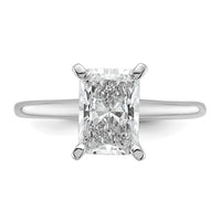 14kw 1 3/4ct Lab Grown Diamond VS/SI+ G+ Radiant Solitaire Comp Eng Ring