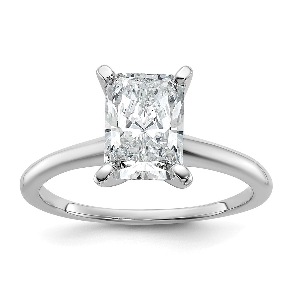 14kw 1 3/4ct Lab Grown Diamond VS/SI+ G+ Radiant Solitaire Comp Eng Ring