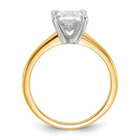 14ktt 1 3/4ct Cert Lab Grown Diamond VS+ F+ Radiant Solitaire Comp Eng Ring