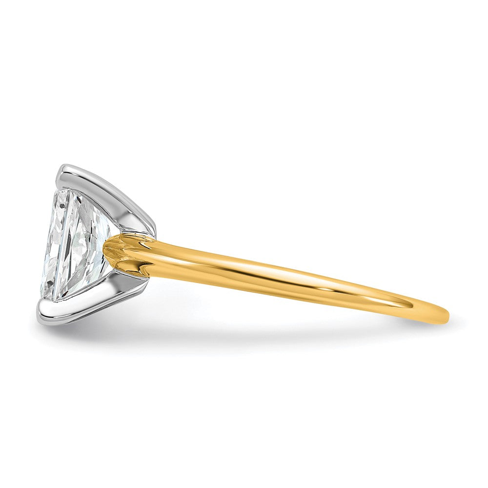14ktt 1 3/4ct Cert Lab Grown Diamond VS+ F+ Radiant Solitaire Comp Eng Ring