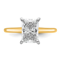 14ktt 1 3/4ct Cert Lab Grown Diamond VS+ F+ Radiant Solitaire Comp Eng Ring
