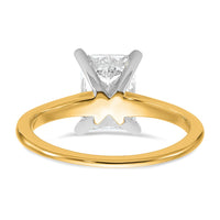 14ktt 1 3/4ct Cert Lab Grown Diamond VS+ F+ Radiant Solitaire Comp Eng Ring