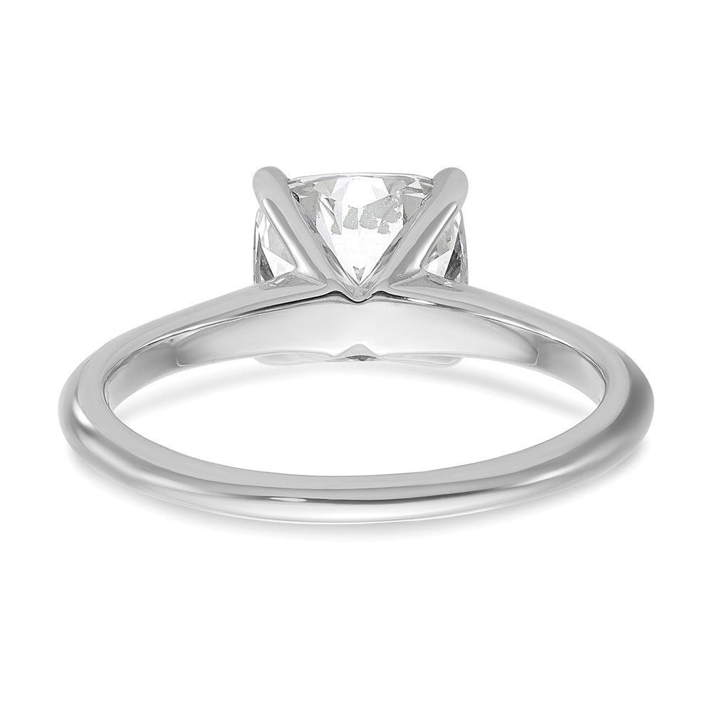 14kw 2ct Lab Grown Diamond VS+ F+ Cushion Comp Solitaire Eng Ring