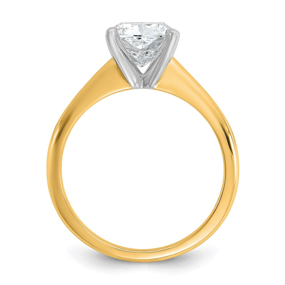 14ktt 2ct Cert Lab Grown Dia VS/SI+ G+ Cushion Comp Solitaire Eng Ring