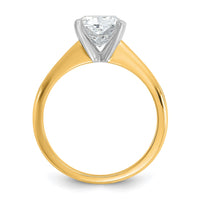 14ktt 2ct Cert Lab Grown Dia VS/SI+ G+ Cushion Comp Solitaire Eng Ring