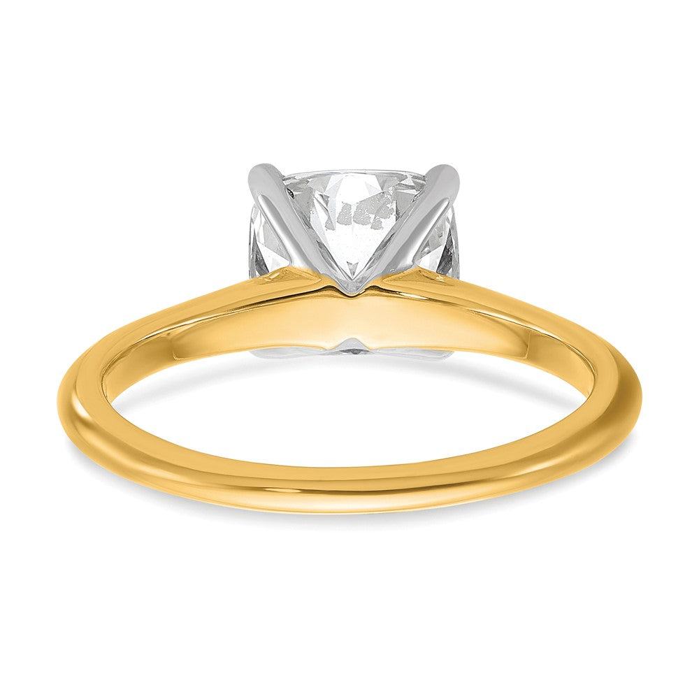14ktt 2ct Lab Grown Diamond VS+ F+ Cushion Comp Solitaire Eng Ring