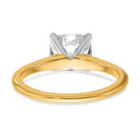 14ktt 2ct Cert Lab Grown Diamond VS+ F+ Cushion Comp Solitaire Eng Ring