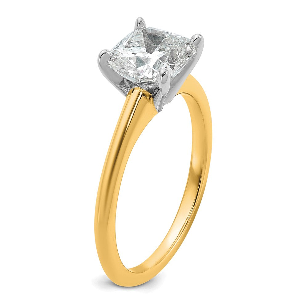 14ktt 2ct Lab Grown Diamond VS+ F+ Cushion Comp Solitaire Eng Ring