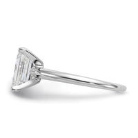 14kw 2ct Lab Grown Diamond VS/SI+ G+ Emerald Solitaire Comp Eng Ring