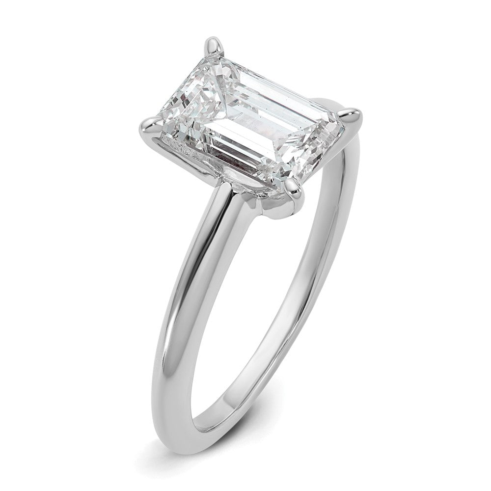 14kw 2ct Lab Grown Diamond VS+ F+ Emerald Solitaire Comp Eng Ring