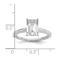 14kw 2ct Lab Grown Diamond VS+ F+ Emerald Solitaire Comp Eng Ring