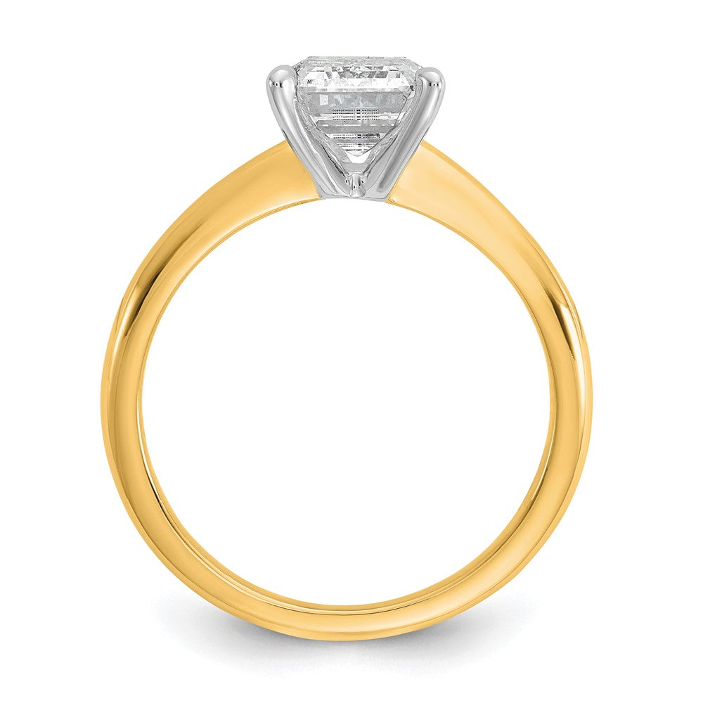 14ktt 2ct Lab Grown Diamond VS+ F+ Emerald Solitaire Comp Eng Ring