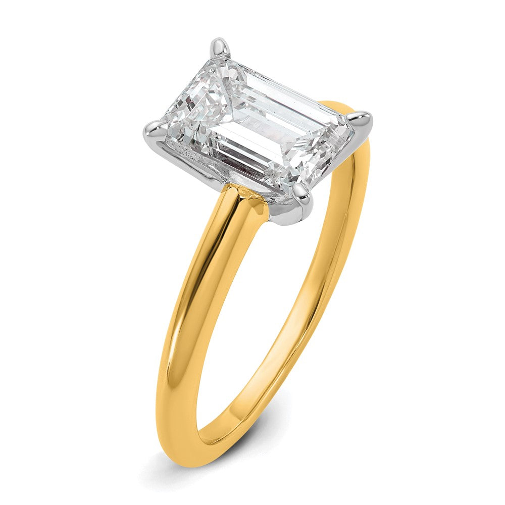 14ktt 2ct Lab Grown Diamond VS+ F+ Emerald Solitaire Comp Eng Ring