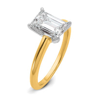 14ktt 2ct Lab Grown Diamond VS+ F+ Emerald Solitaire Comp Eng Ring