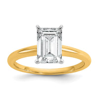 14ktt 2ct Lab Grown Diamond VS+ F+ Emerald Solitaire Comp Eng Ring