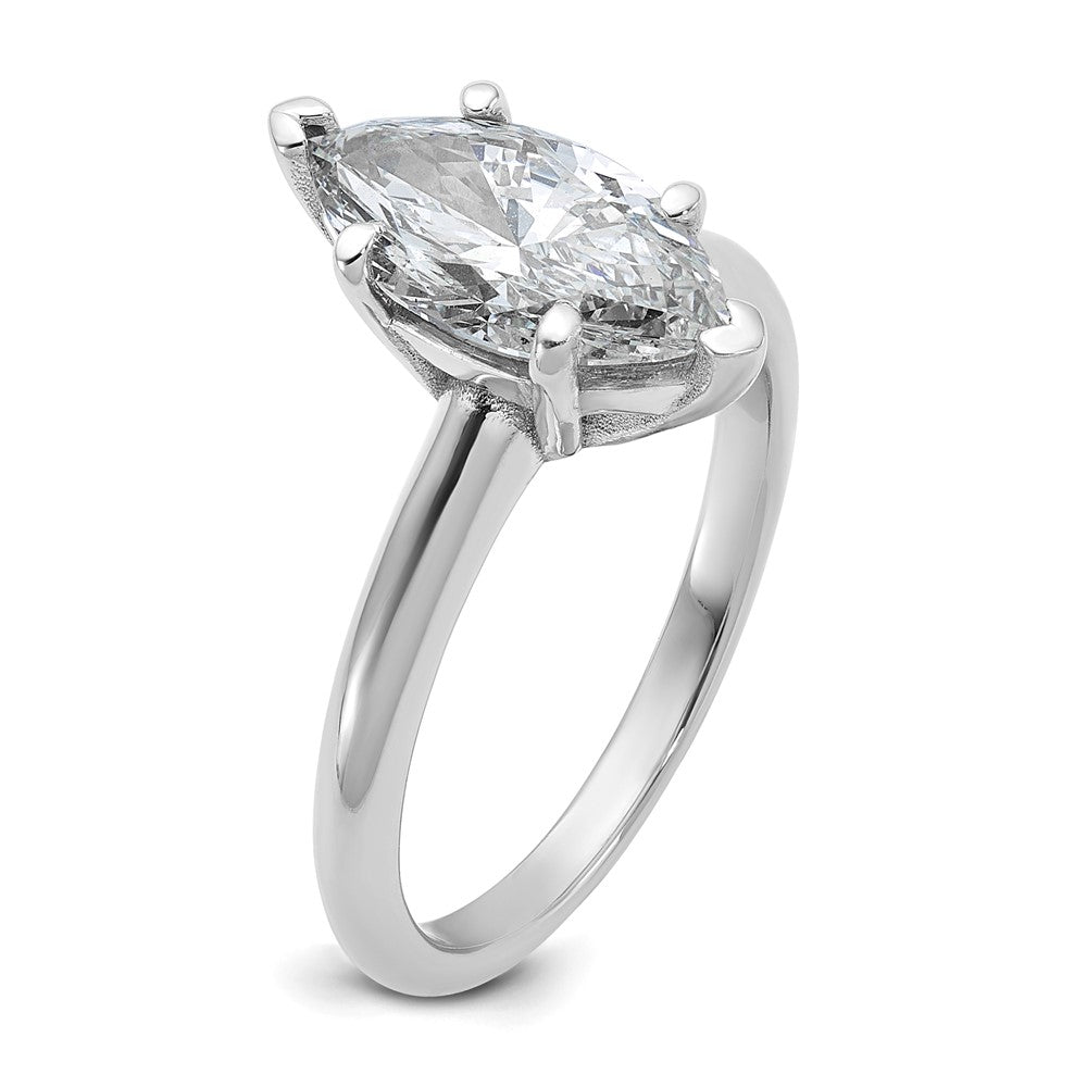 14kw 2ct Cert Lab Grown Diamond VS+ F+ Marquise Solitaire Comp Eng Ring
