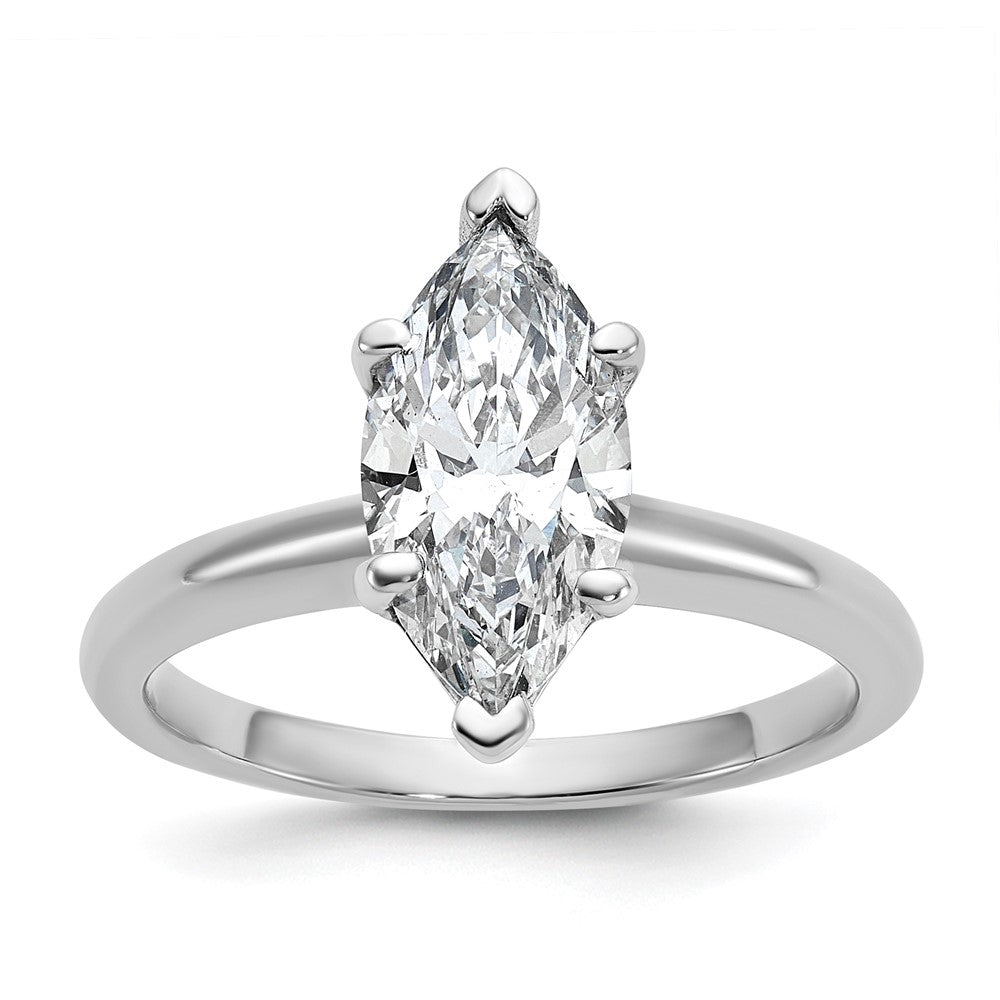 14kw 2ct Cert Lab Grown Diamond VS+ F+ Marquise Solitaire Comp Eng Ring