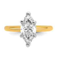 14ktt 2ct Lab Grown Diamond VS+ F+ Marquise Solitaire Comp Eng Ring