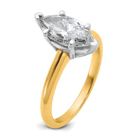 14ktt 2ct Lab Grown Diamond VS/SI+ G+ Marquise Solitaire Comp Eng Ring