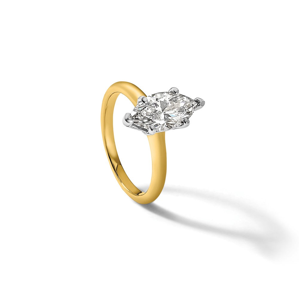 14ktt 2ct Lab Grown Diamond VS/SI+ G+ Marquise Solitaire Comp Eng Ring