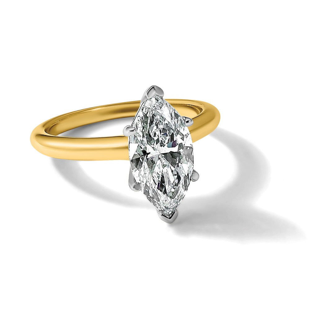 14ktt 2ct Lab Grown Diamond VS/SI+ G+ Marquise Solitaire Comp Eng Ring