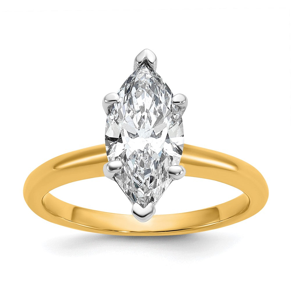 14ktt 2ct Lab Grown Diamond VS+ F+ Marquise Solitaire Comp Eng Ring