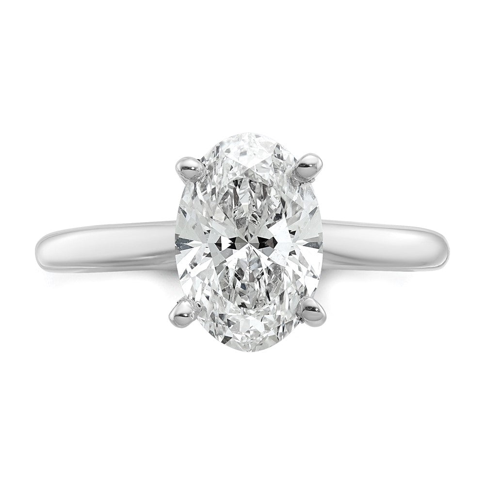 14kw 2ct Cert Lab Grown Diamond VS+ F+ Oval Comp Solitaire Eng Ring