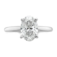 14kw 2ct Cert Lab Grown Diamond VS+ F+ Oval Comp Solitaire Eng Ring
