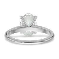 14kw 2ct Cert Lab Grown Diamond VS+ F+ Oval Comp Solitaire Eng Ring