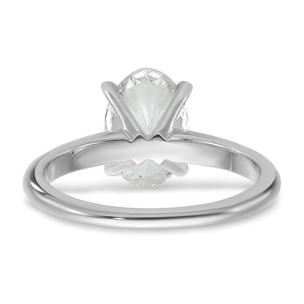 14kw 2ct Lab Grown Diamond VS+ F+ Oval Comp Solitaire Eng Ring